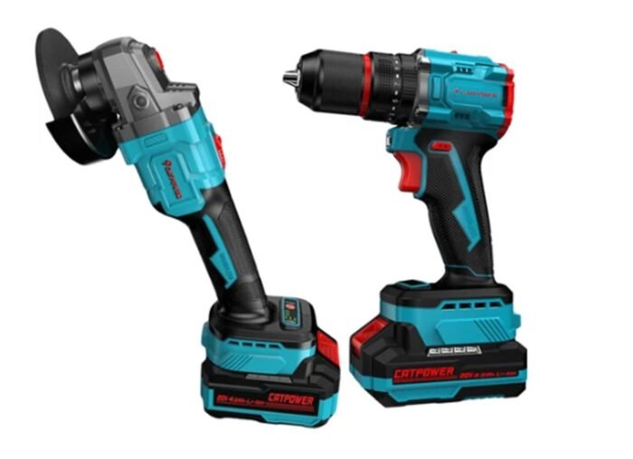 CATPOWER E1030 Kömürsüz Li-Ion Akülü Vidalama ve Avuç Taşlama Seti 20V 4.0AH+2.0AH Yüksek Tork