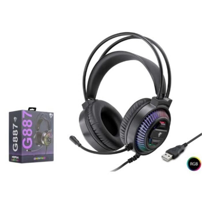 MOFAN G887 USB RGB 7.1 Surround Over-Ear Mikrofonlu Gaming Kulaklık Siyah