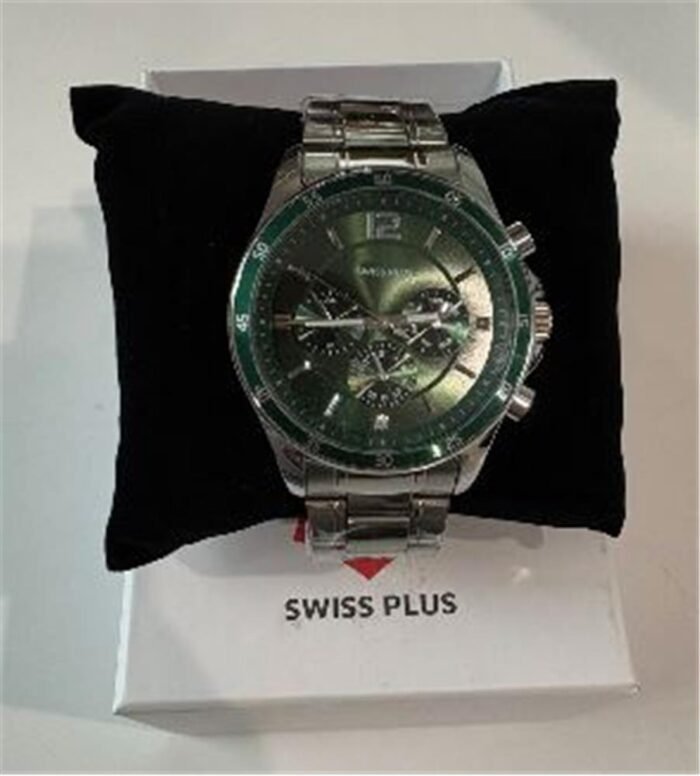 Swiss Plus Man Watch Basic Seri Model-2 ST3516AGS Green-Silver(Kol Saati)